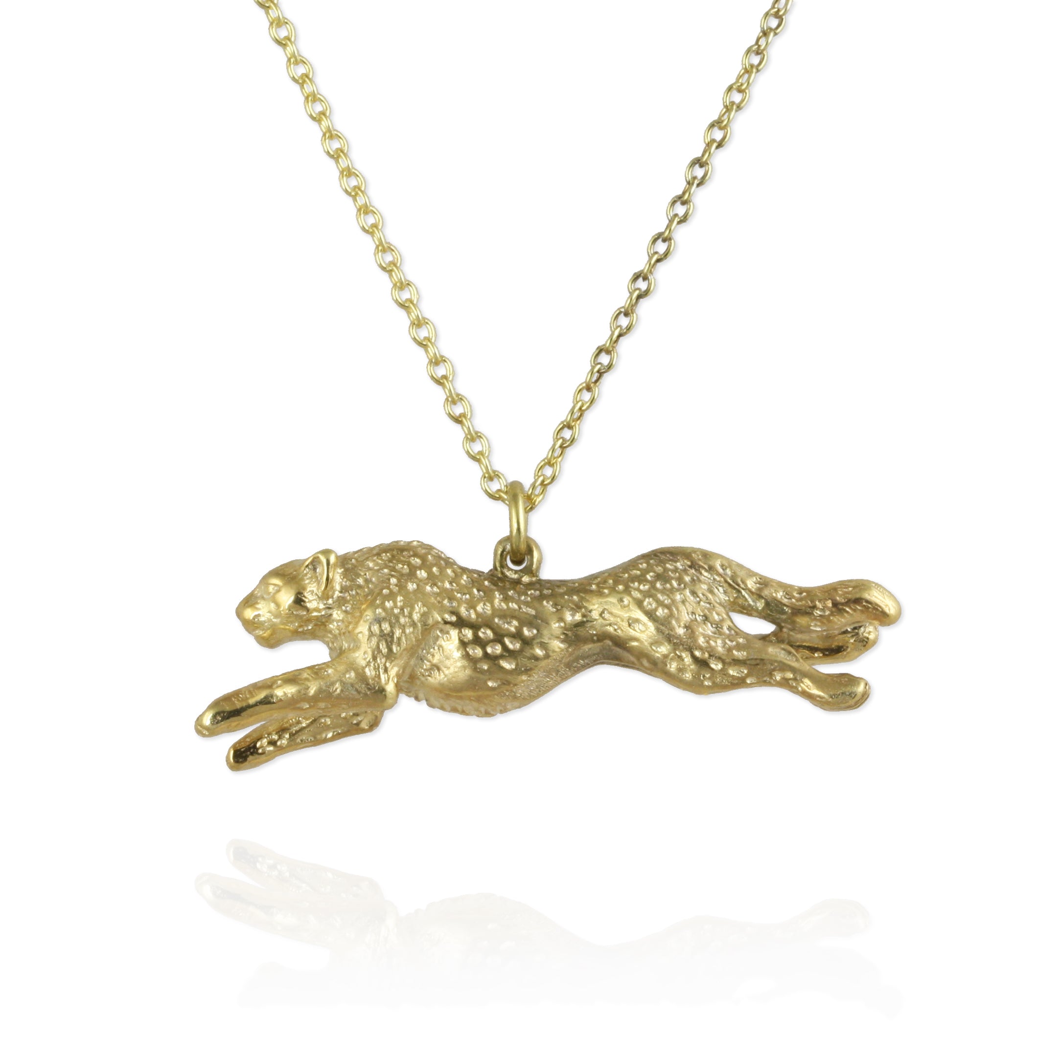 18ct Gold Vermeil 2024 Cheetah Cub Necklace Chain, Cheetah Necklace, Animal Jewellery, Gift for her