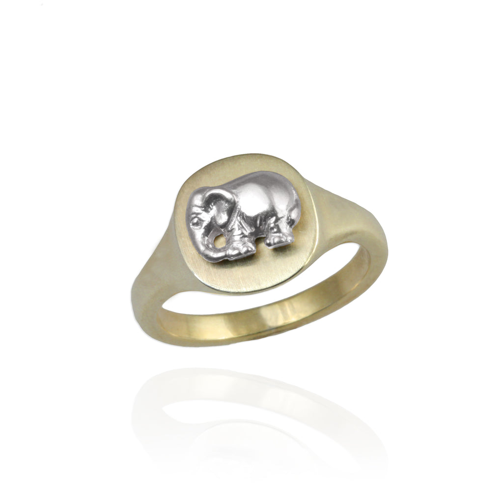 Elephant signet sale ring