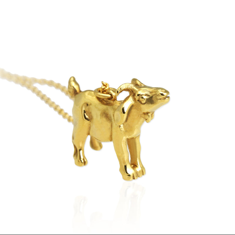 SAMPLE SALE gold plated Goat Necklace