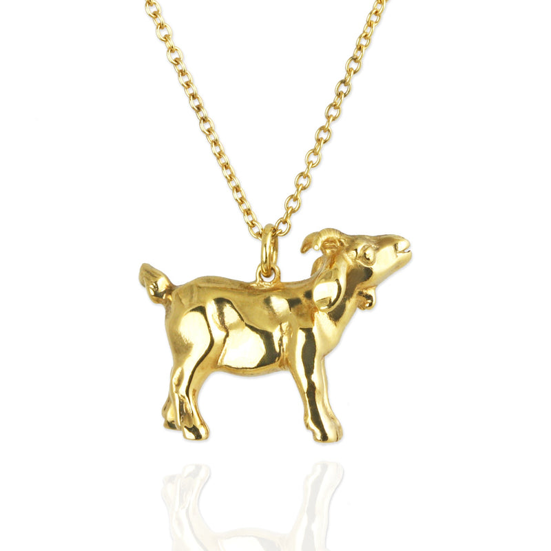 SAMPLE SALE gold plated Goat Necklace