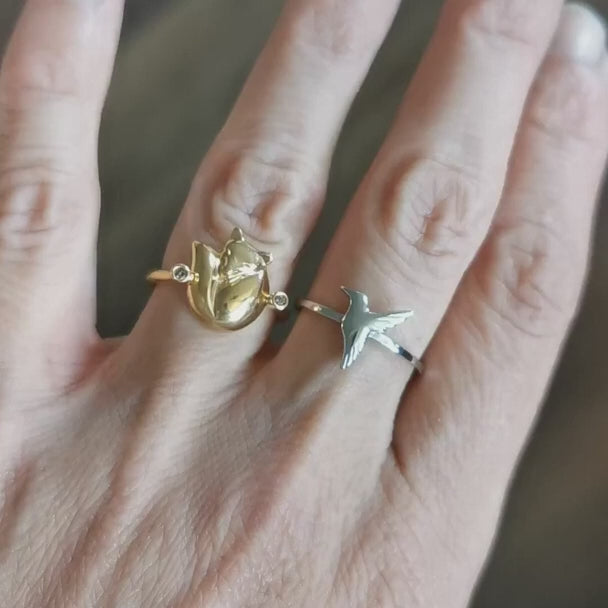 Tiny Hummingbird Ring