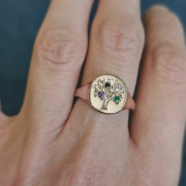 Family Tree Ring with Birthstones