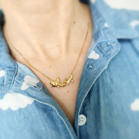 Garden Bird Landing Necklace