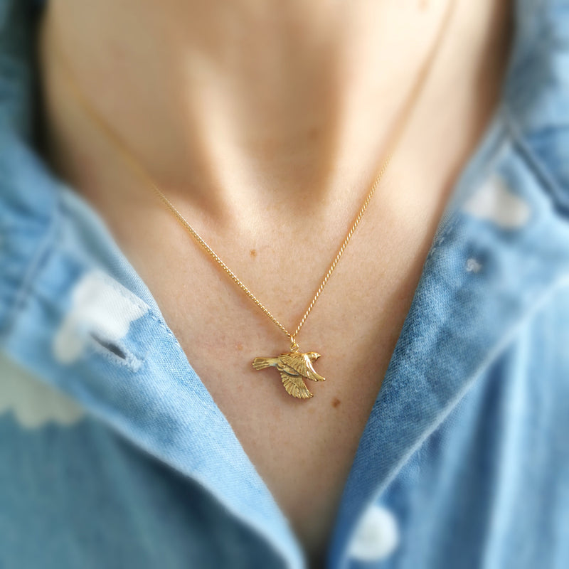 Garden Bird Flying Necklace