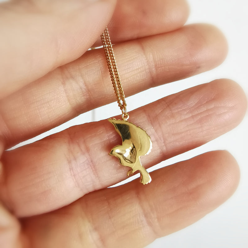 Garden Bird Alighting Necklace