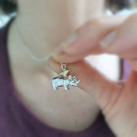 Rhino Necklace with Oxpecker