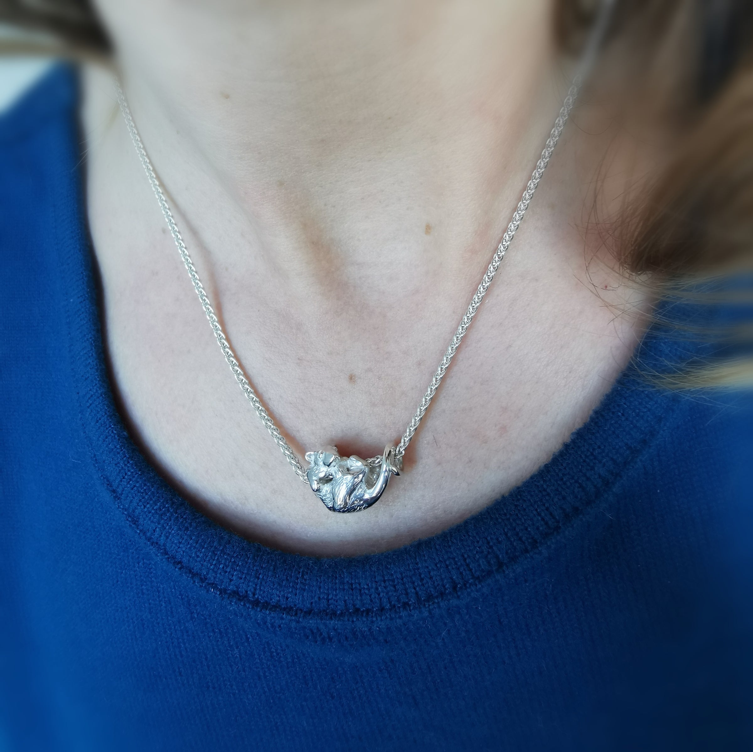 Curled Up Rat Necklace