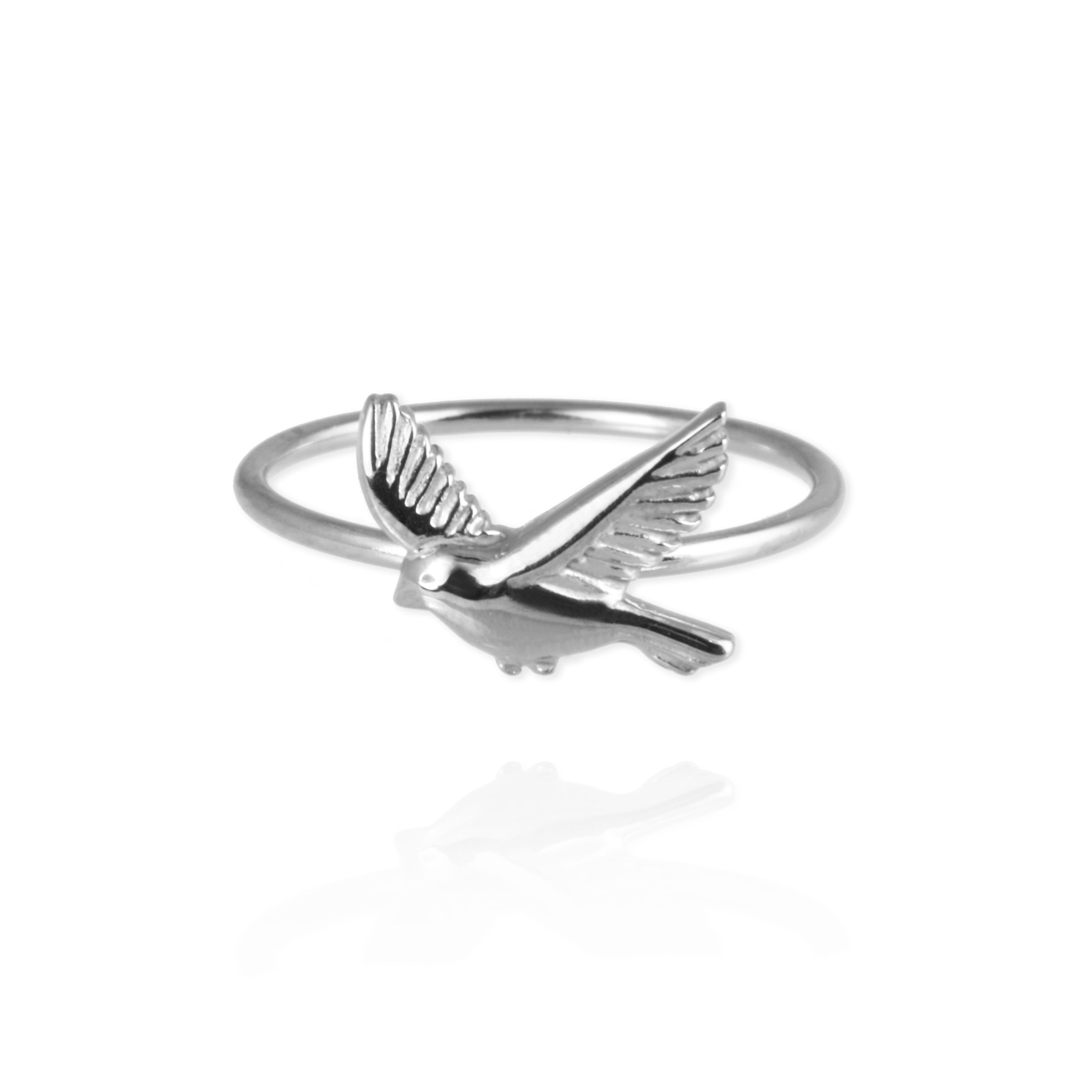 Flying Bird Ring in Sterling Silver, Canadian Goose hotsell Ring in Sterling Silver, Flying Seagull in Sterling Silver Ring, Size 10