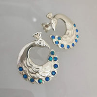 Peacock Earrings with cultured Opals