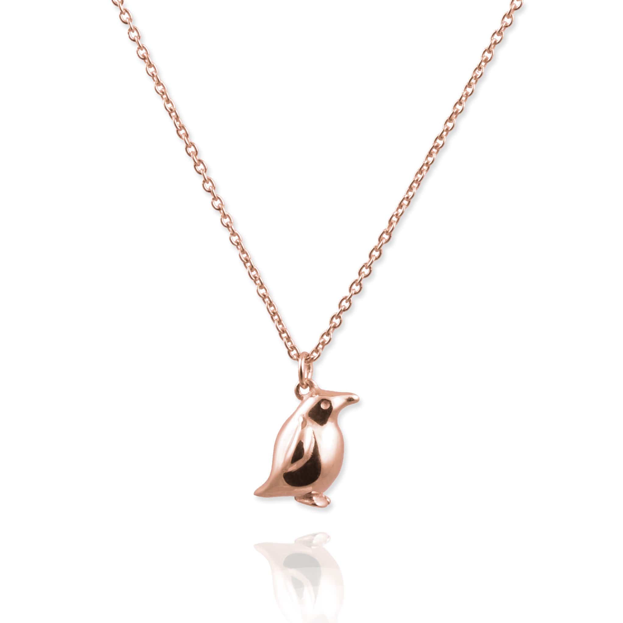 Rose gold penguin necklace outlet